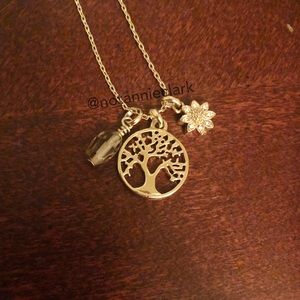 Fossil Gold Tone Tree of Life Necklace / NWOT